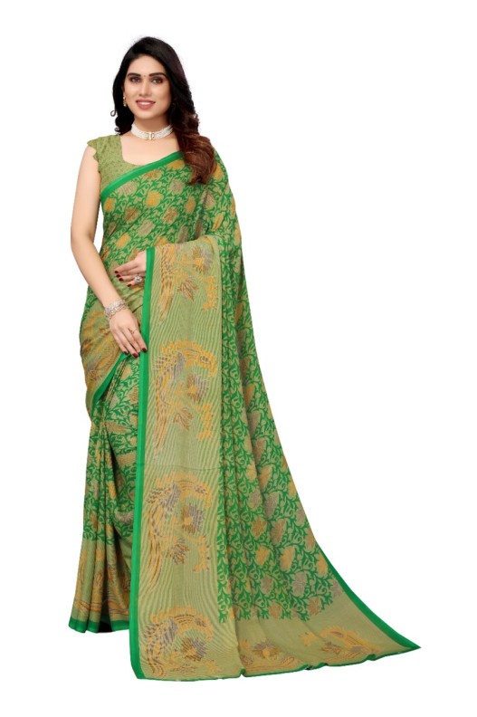 Fancy Georgette Printed Saree With blouse